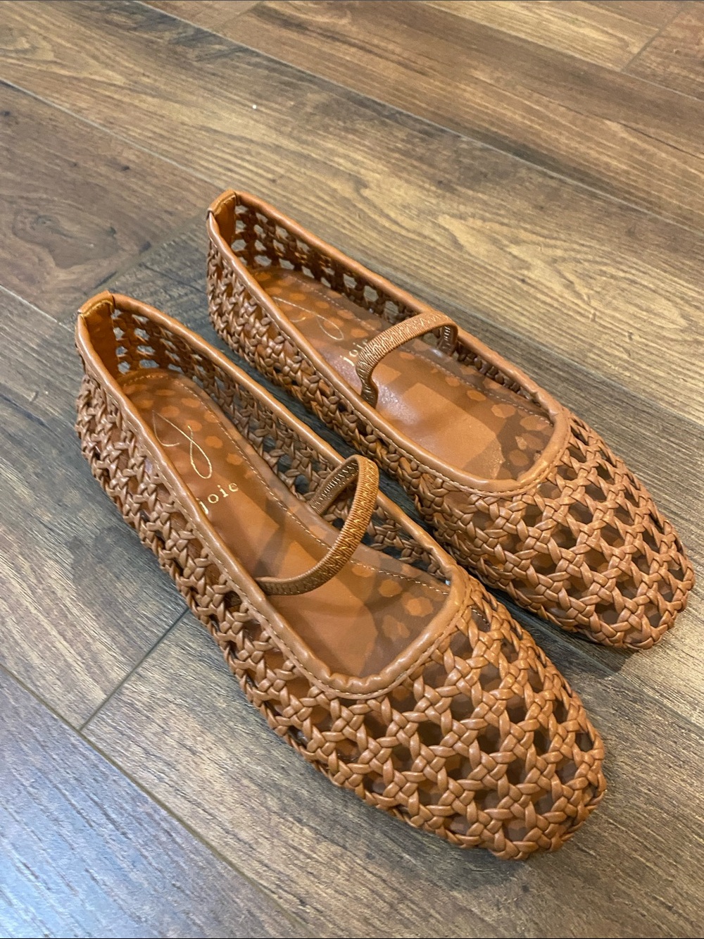 Joie Woven Mary Jane Flats in Brown